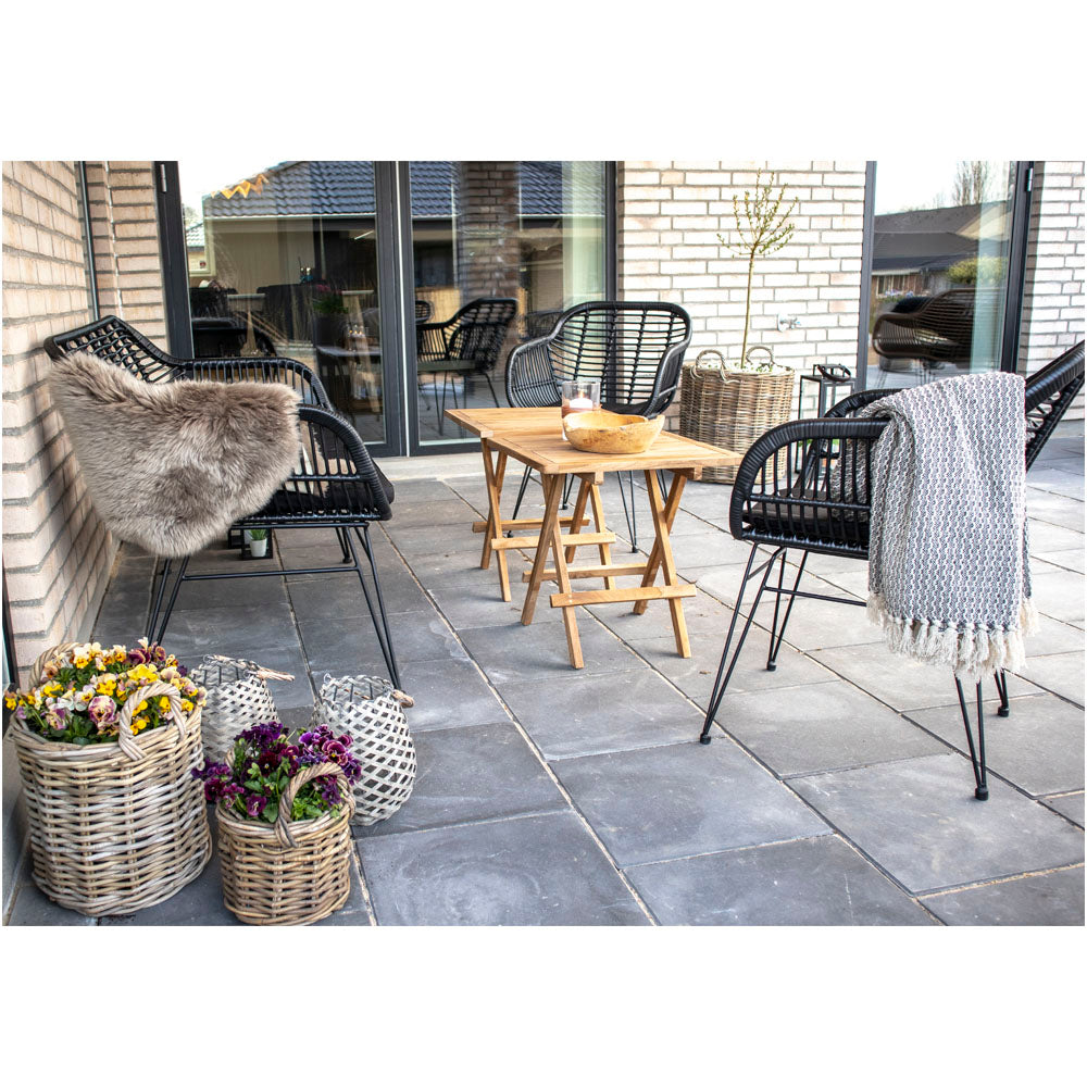 Trieste Sofa - Sofa I Polyrattan Med Hynde, Sort Med Sorte Ben ⎮ 5713917006793 ⎮ 7051011 