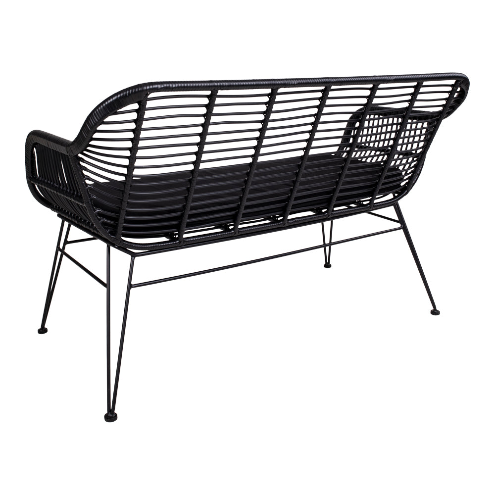 Trieste Sofa - Sofa I Polyrattan Med Hynde, Sort Med Sorte Ben ⎮ 5713917006793 ⎮ 7051011 