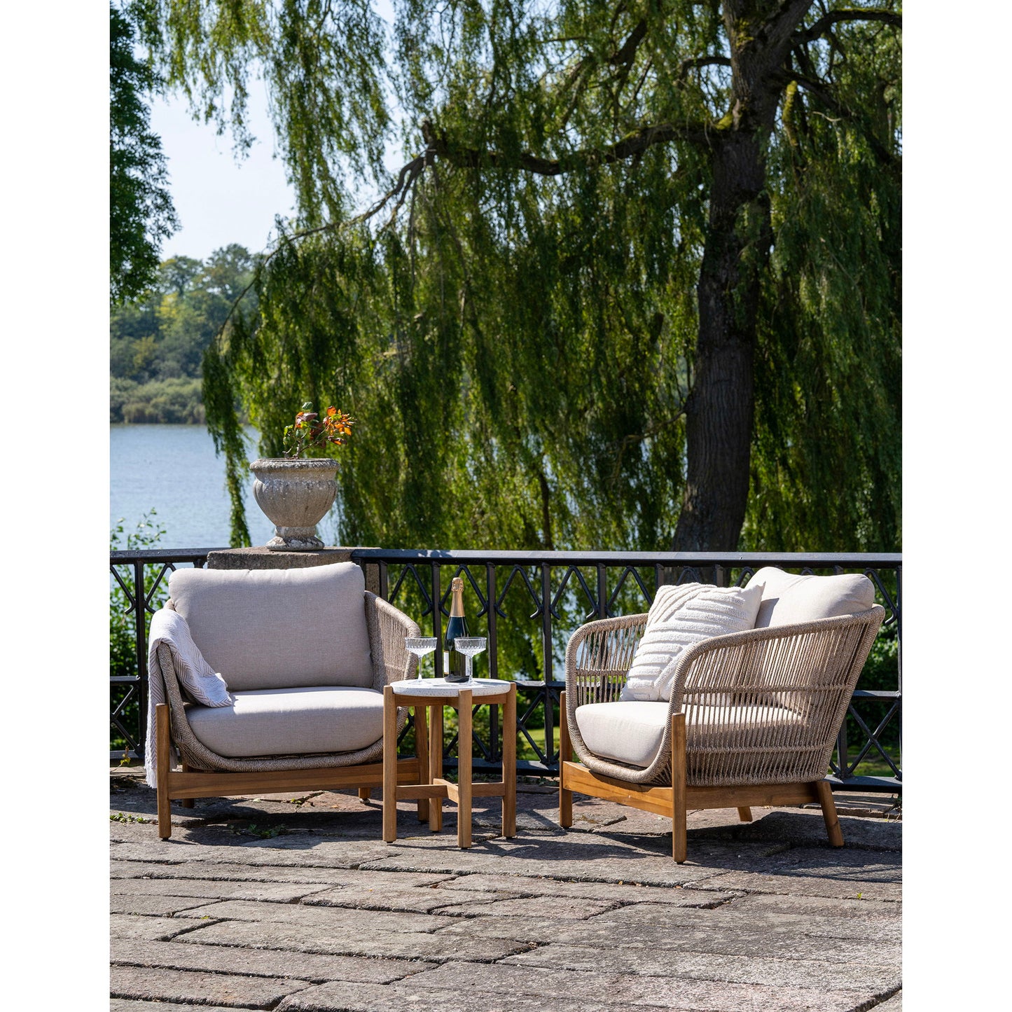 Terracina Loungestol - Loungestol, Akacie, Beige, Inkl. Hynde ⎮ 5713917030125 ⎮ 7101020 
