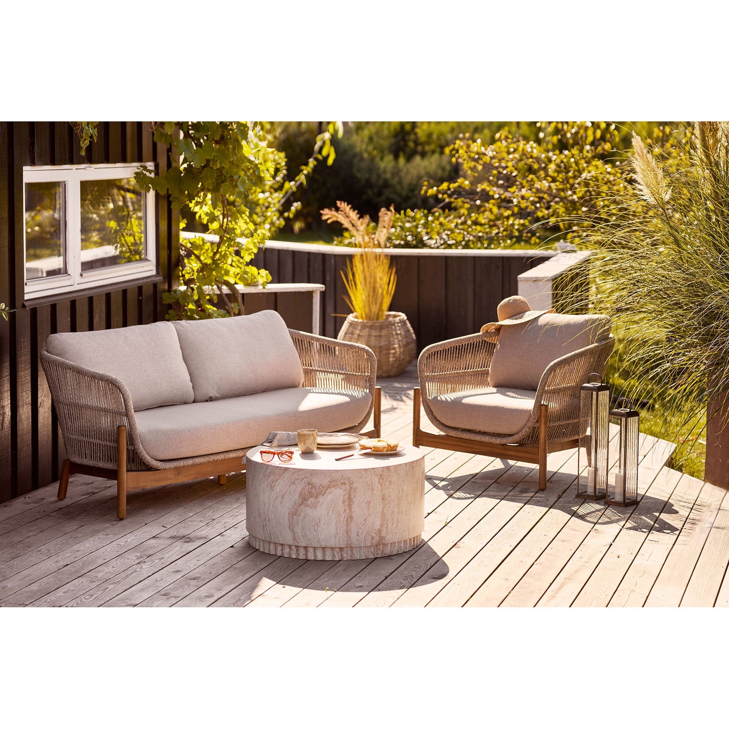Terracina Loungestol - Loungestol, Akacie, Beige, Inkl. Hynde ⎮ 5713917030125 ⎮ 7101020 