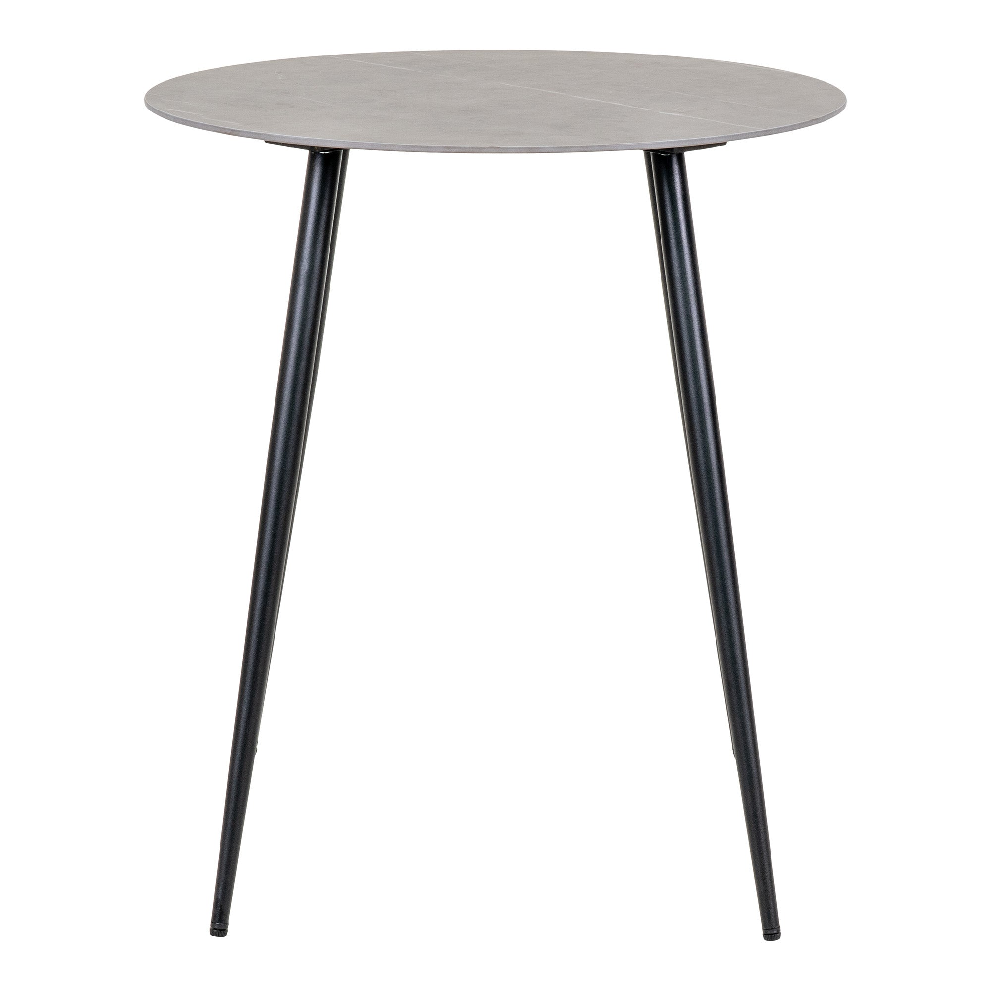 Lazio Cafébord - Cafébord Med Keramik Bordplade, Grå Med Sorte Ben, Ø60 Cm ⎮ 5713917023042 ⎮ 7501130 