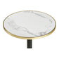 Cafébord - Cafébord, Marmor Look Bordplade, Hvid Med Guldkant, Sorte Ben, Aluminium Ø60X73 Cm ⎮ 5713917038534 ⎮ 7501176 