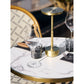 Cafébord - Cafébord, Marmor Look Bordplade, Hvid Med Guldkant, Sorte Ben, Støbejern Ø60X73 Cm ⎮ 5713917039012 ⎮ 7501177 