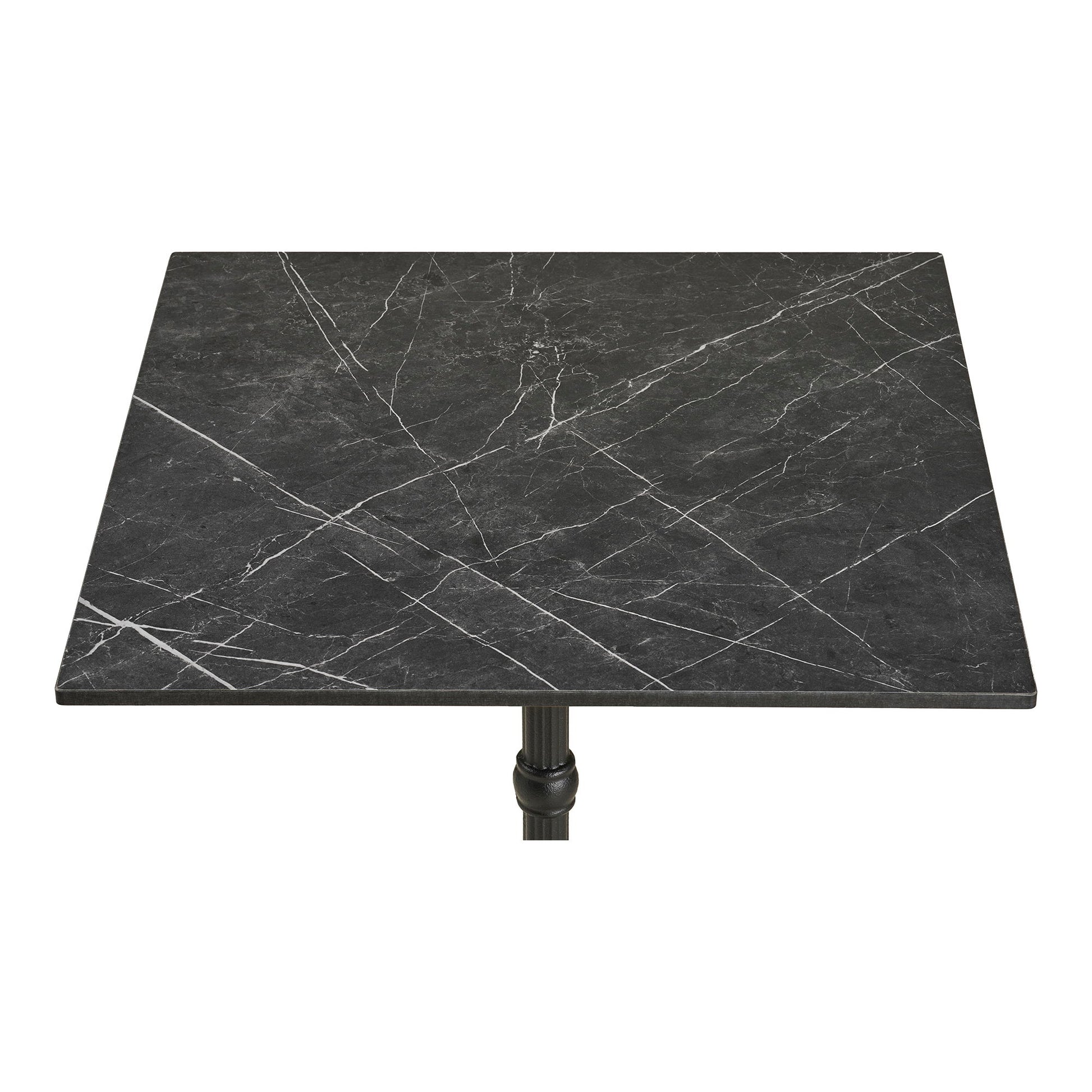 Cafébord - Cafébord, Marmor Look Bordplade, Mørkegrå, Sorte Ben, Aluminium 60X60X73 Cm ⎮ 5713917039036 ⎮ 7501182 