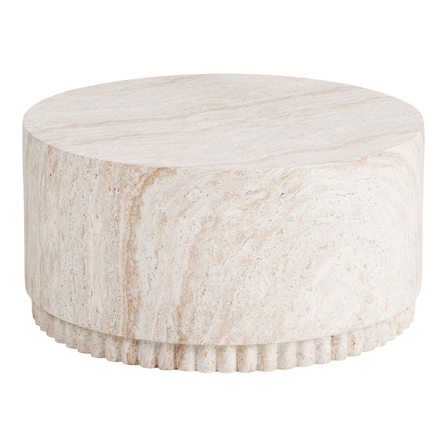 Bonn Sofabord - Sofabord, Rillet Base, Fiberclay, Natur Ø75X37 Cm ⎮ 5713917041930 ⎮ 7511031 