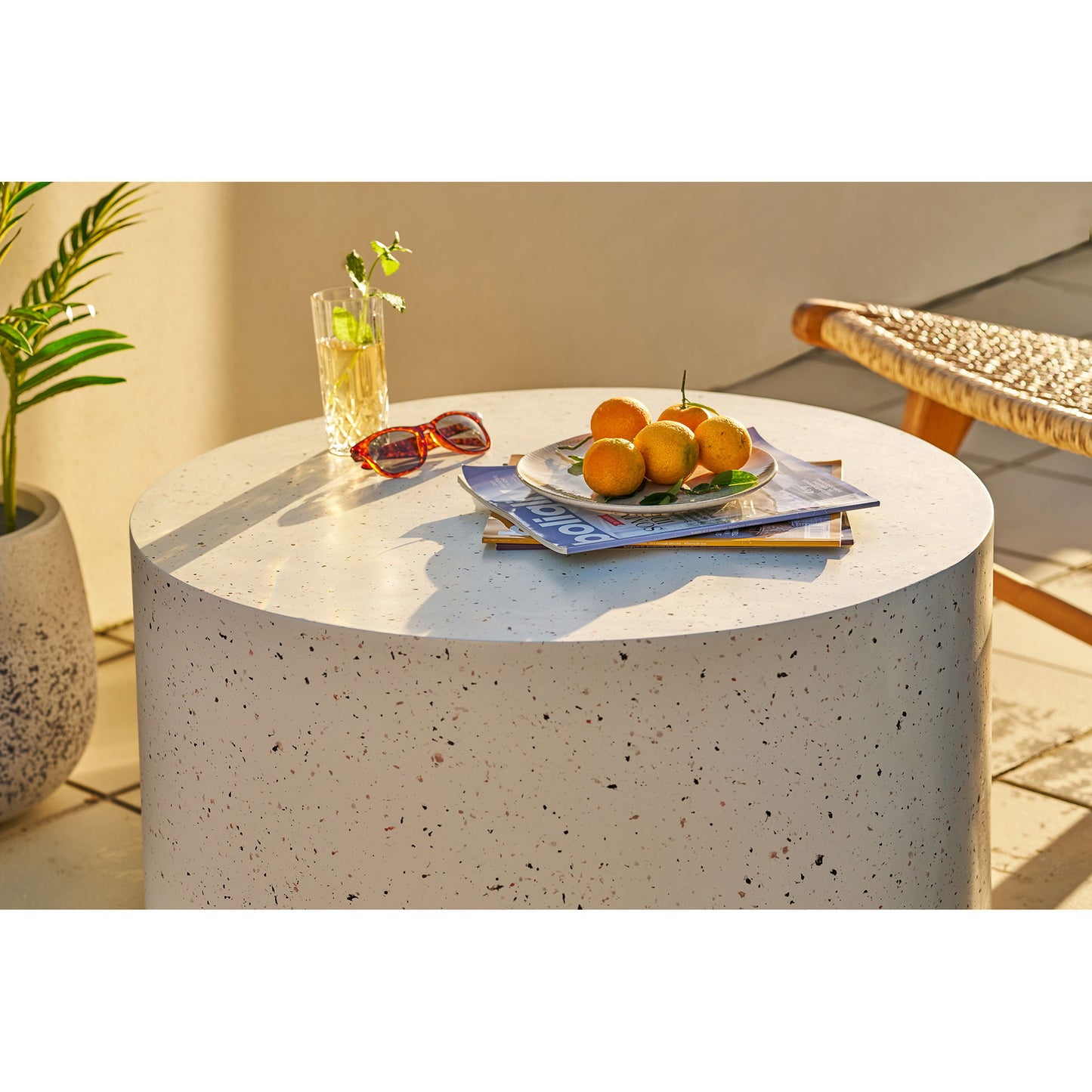 Bonn Sofabord - Sofabord, Fiberclay, Terrazzo Look Ø70X40 Cm ⎮ 5713917043729 ⎮ 7511032 