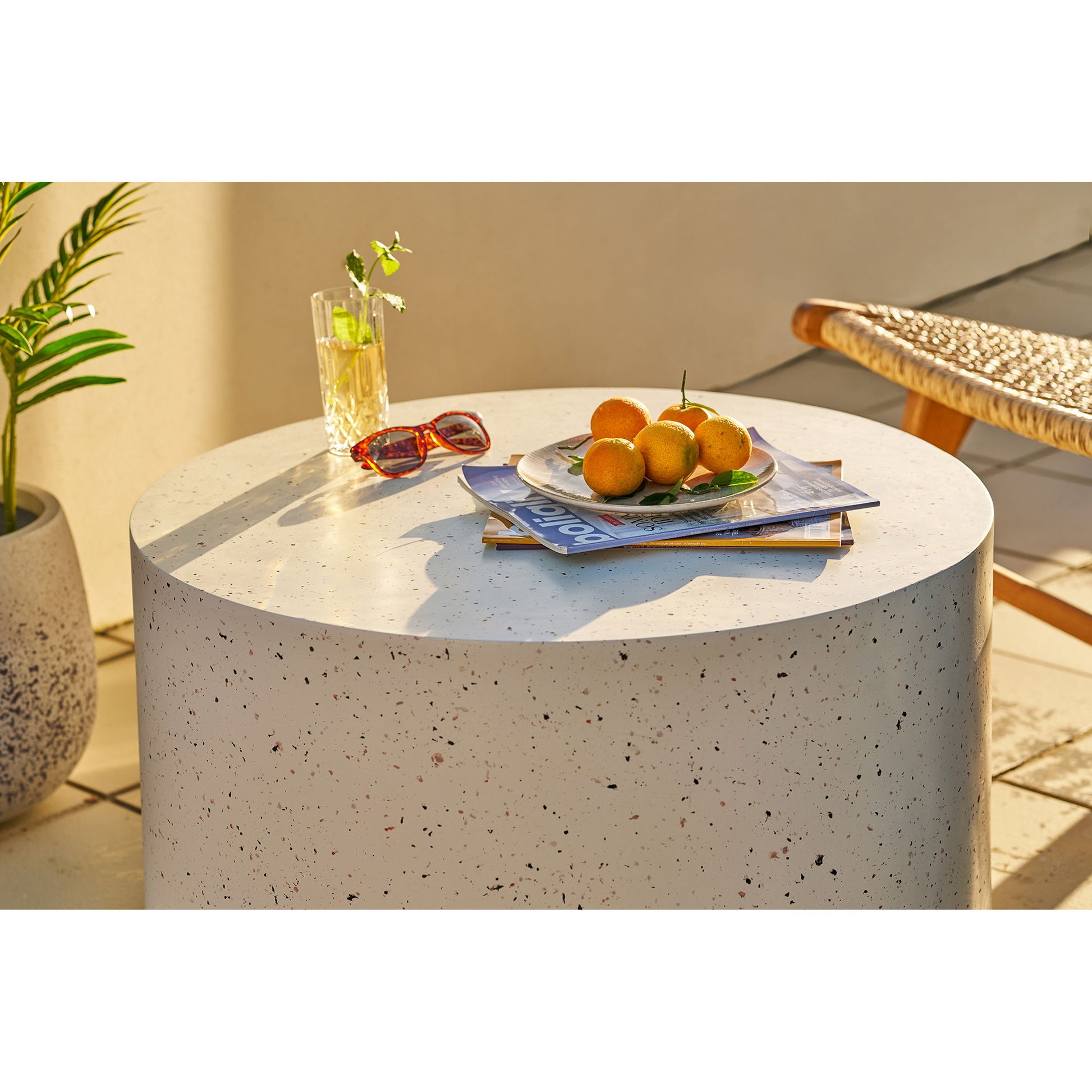 Bonn Sofabord - Sofabord, Fiberclay, Terrazzo Look Ø70X40 Cm ⎮ 5713917043729 ⎮ 7511032 