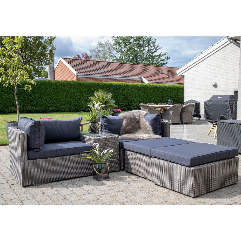 Rossi Loungesæt  - Loungesæt I Polyrattan, Kubu Grå, Inkl. Hynder ⎮ 5713917001149 ⎮ 7701010 