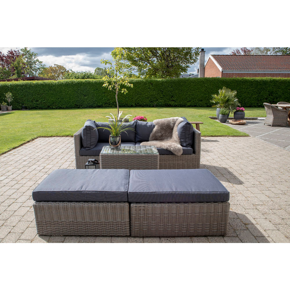 Rossi Loungesæt  - Loungesæt I Polyrattan, Kubu Grå, Inkl. Hynder ⎮ 5713917001149 ⎮ 7701010 