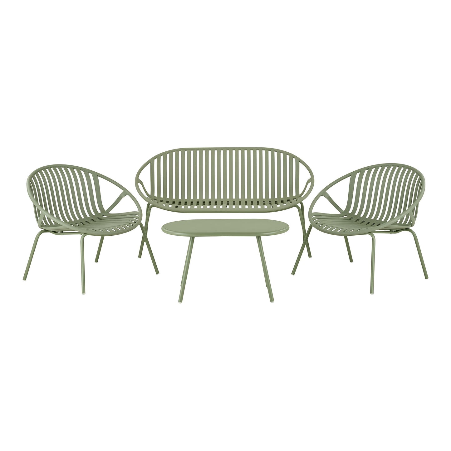 Saly Loungesæt - Loungesæt, Polypropylen/Stål, Grøn ⎮ 5713917041879 ⎮ 7701023 