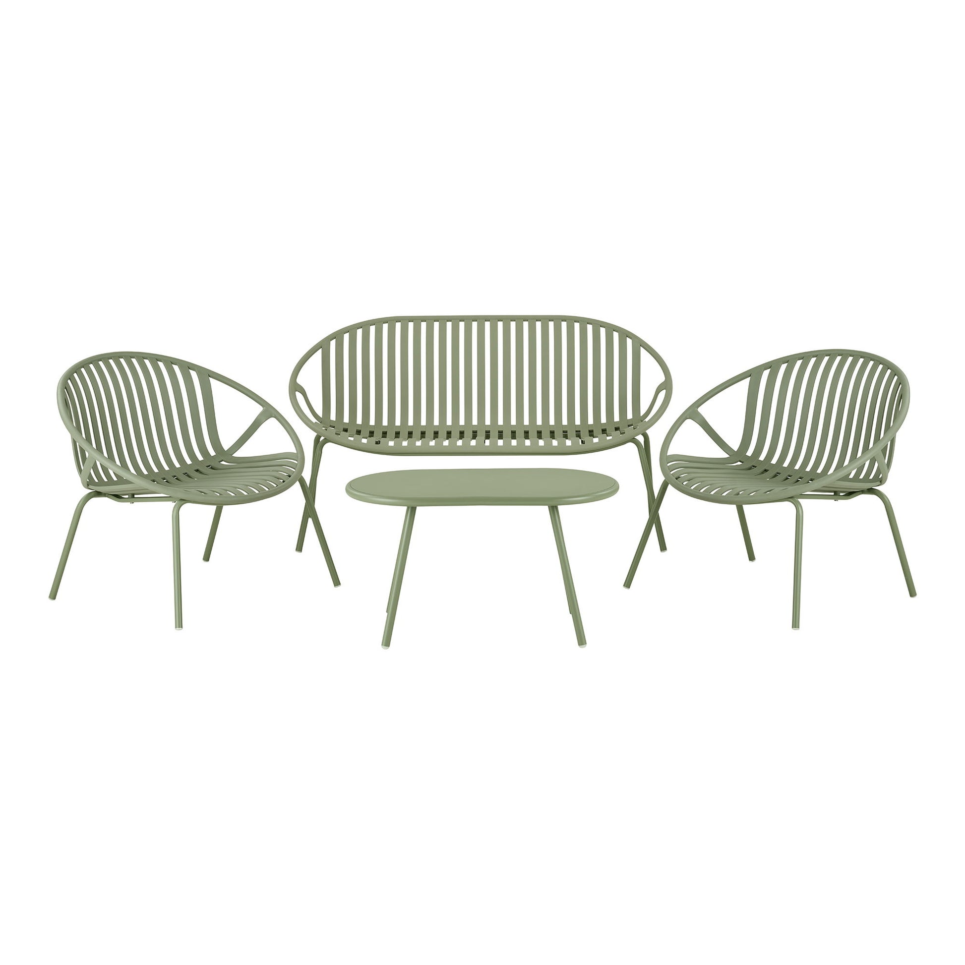 Saly Loungesæt - Loungesæt, Polypropylen/Stål, Grøn ⎮ 5713917041879 ⎮ 7701023 