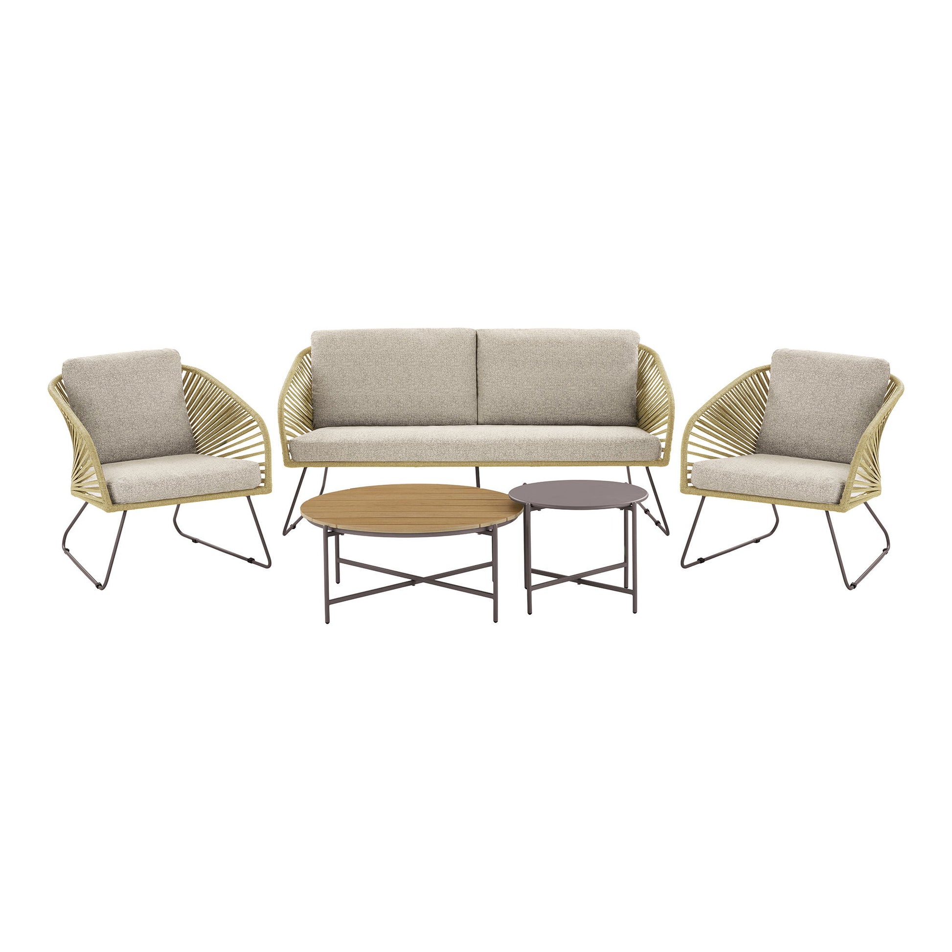 Novella Loungesæt - Loungesæt, Stål, Beige, Sand, Inkl. Hynder ⎮ 5713917034833 ⎮ 7701046 