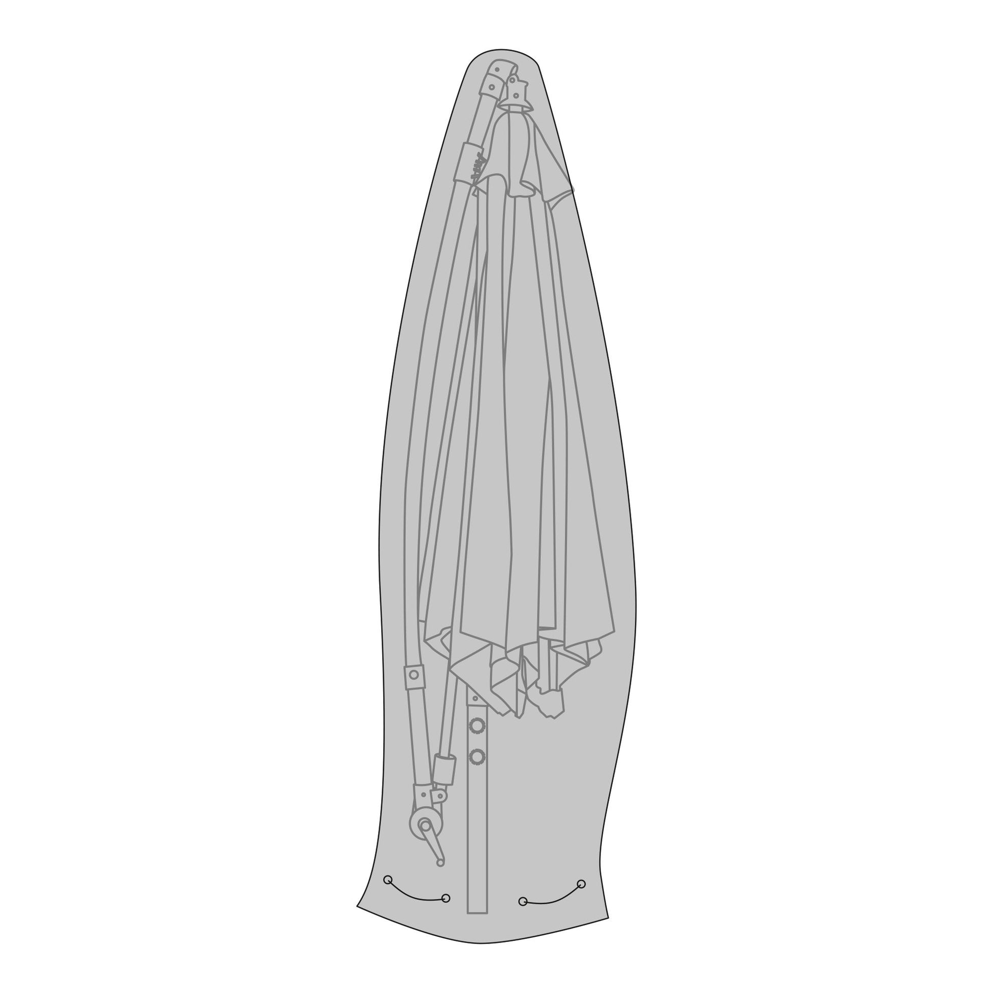 Luksus Overtræk - Luksus Overtræk Til Hængeparasol, 210G/M2 600D Polyester Pu Behandlet, Vandafvisende, Sort ⎮ 5713917026678 ⎮ 7701090 