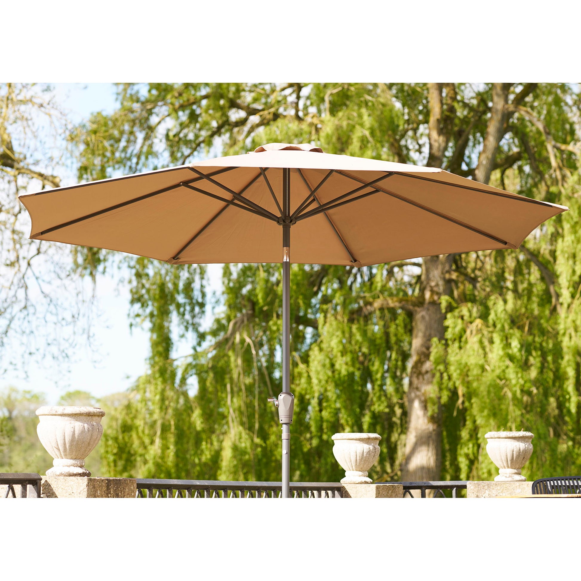 Houston Parasol - Parasol Med Hejs Og Tilt, Metalstok, Sand, Ø300 Cm ⎮ 5713917029402 ⎮ 7701155 